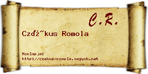 Czékus Romola névjegykártya